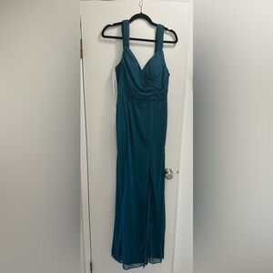 Azazie Tibby peacock bridesmaid dress, A8